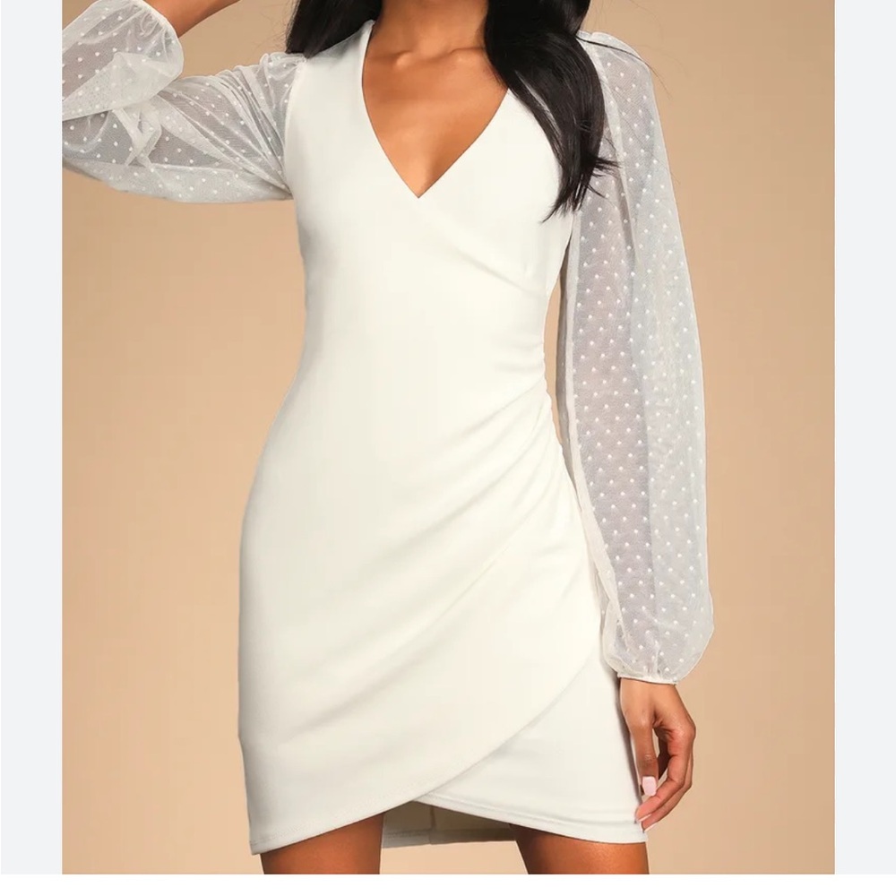 NWT Lulu's white bodycon dress